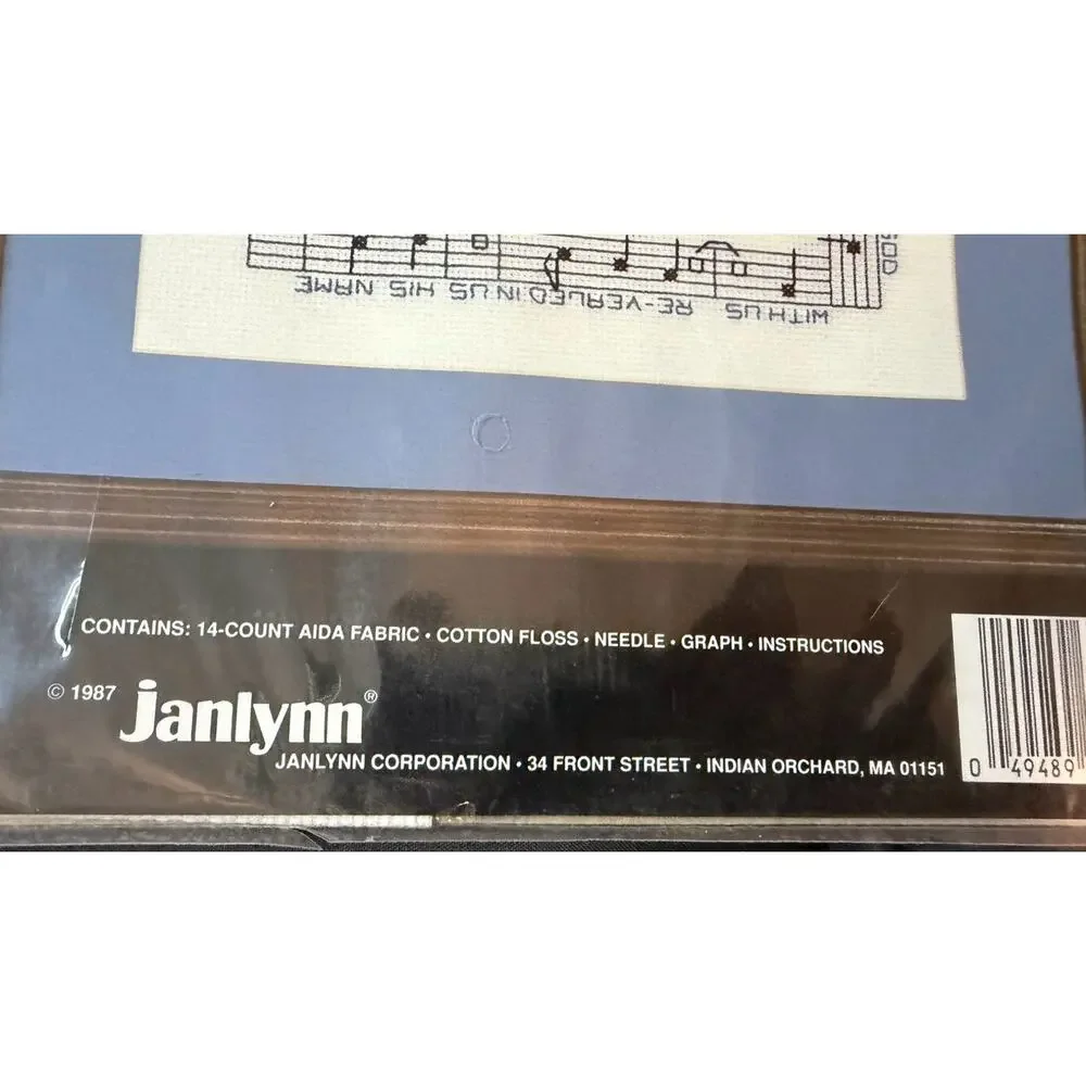 New Vintage 1987 Janlynn Music Gift Of God Cross Stitch Kit #64-10 10x10 - Picture 3 of 5